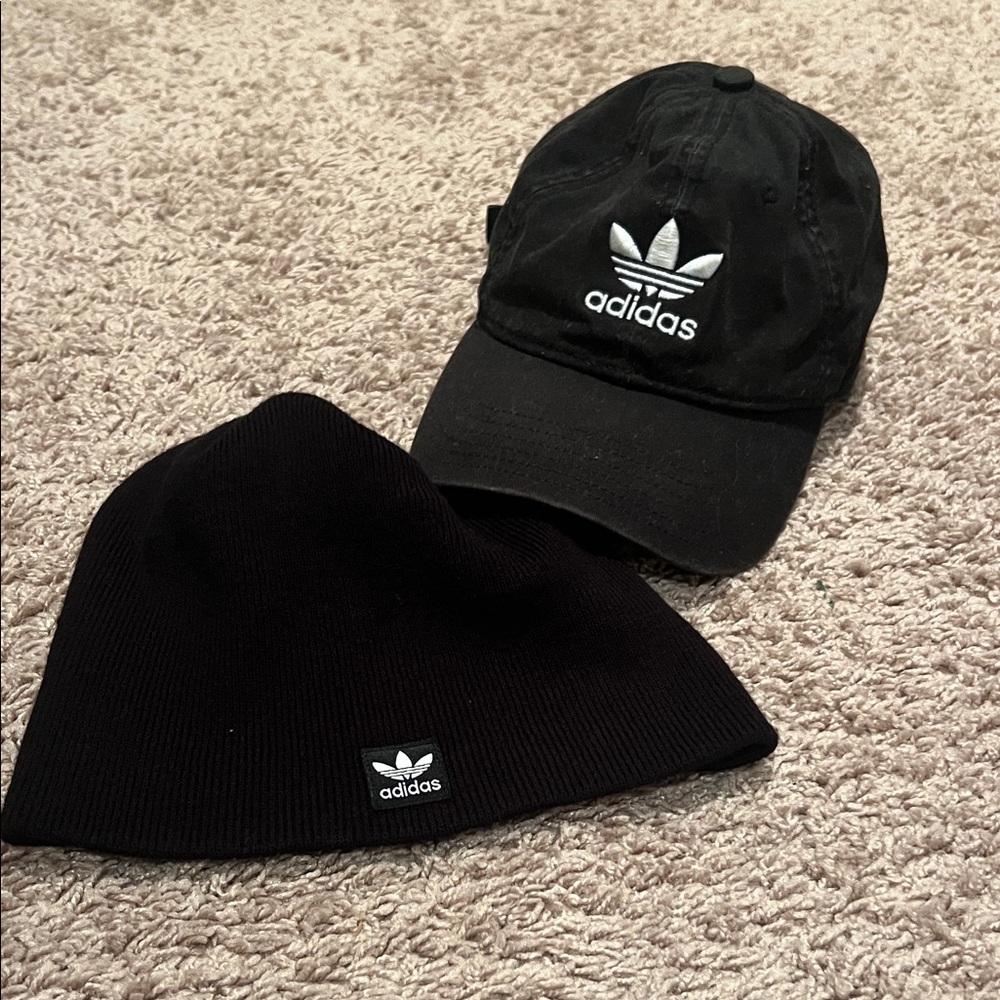 Adidas Black Cap and Beanie Duo